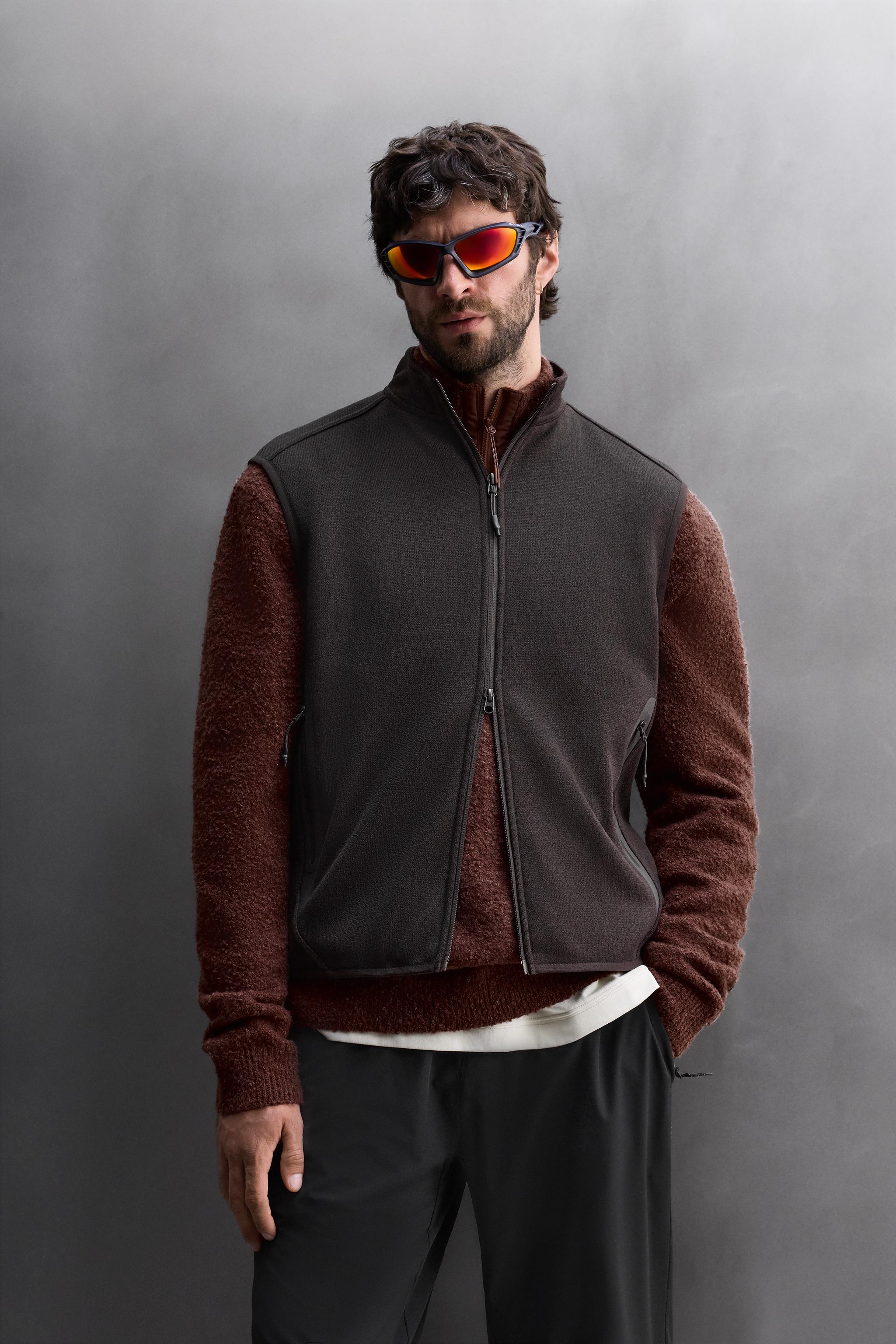 COMBINATION FLEECE KNIT VEST